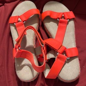 Neon orange sandals